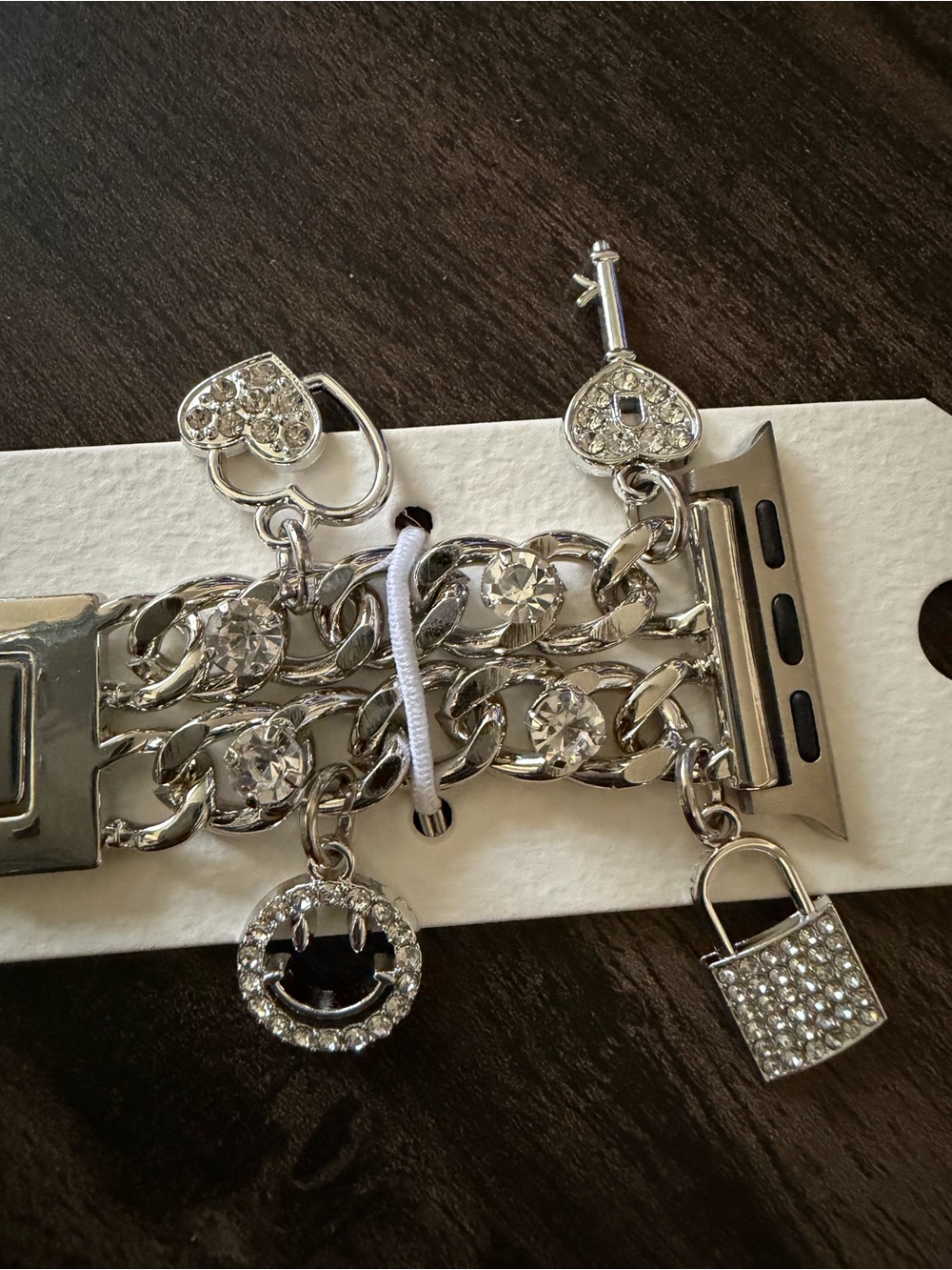 Rhinestone Charm Link Watchband for Apple Watch - Silver